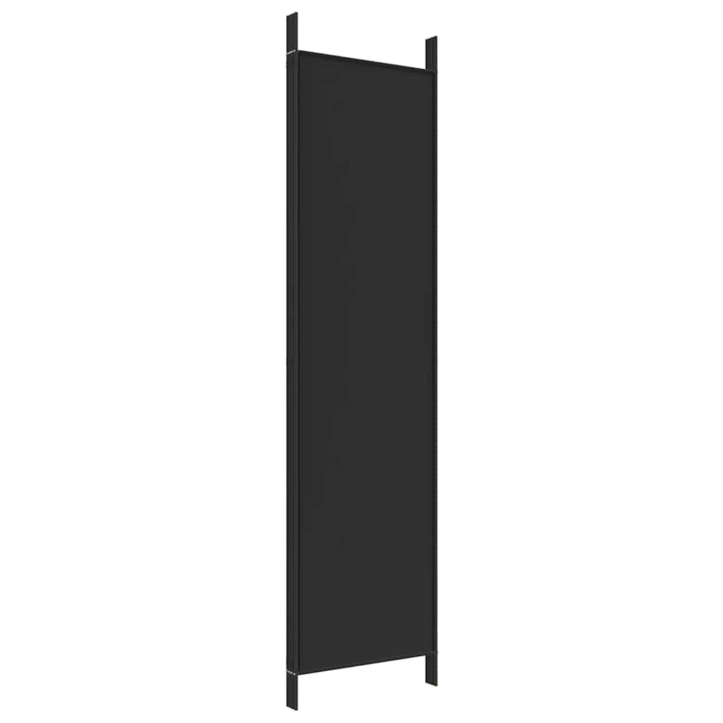 Sobna pregrada s 4 panela crna 200 x 200 cm od tkanine