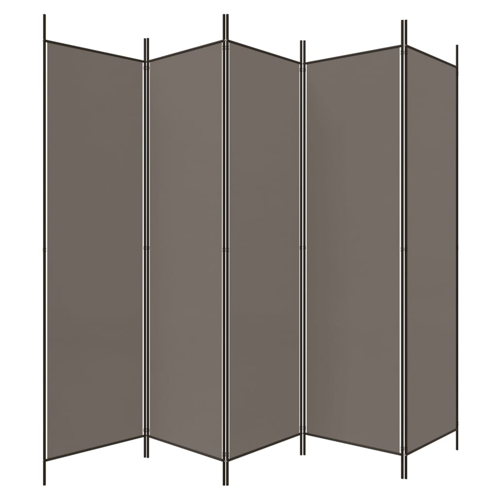Sobna pregrada s 5 panela Antracit 250 x 200 cm od tkanine