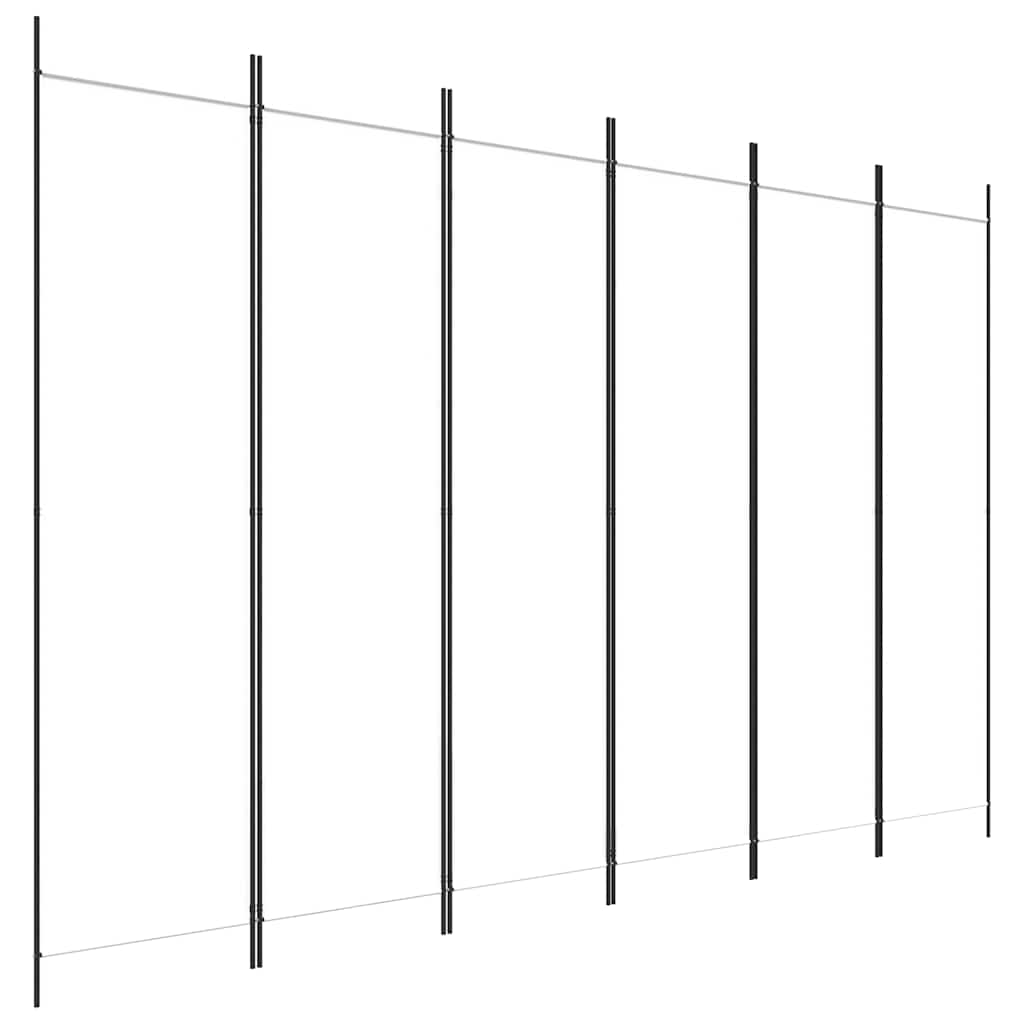 Sobna pregrada s 6 panela bijela 300x200 cm od tkanine