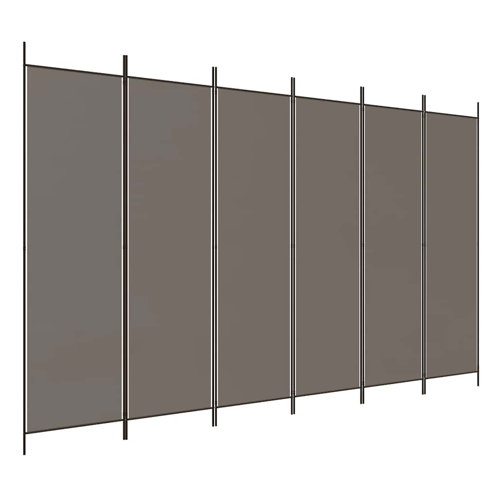 Sobna pregrada s 6 panela antracit 300x200 cm od tkanine