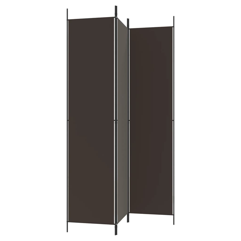 Sobna pregrada s 3 panela smeđa 150x220 cm od tkanine