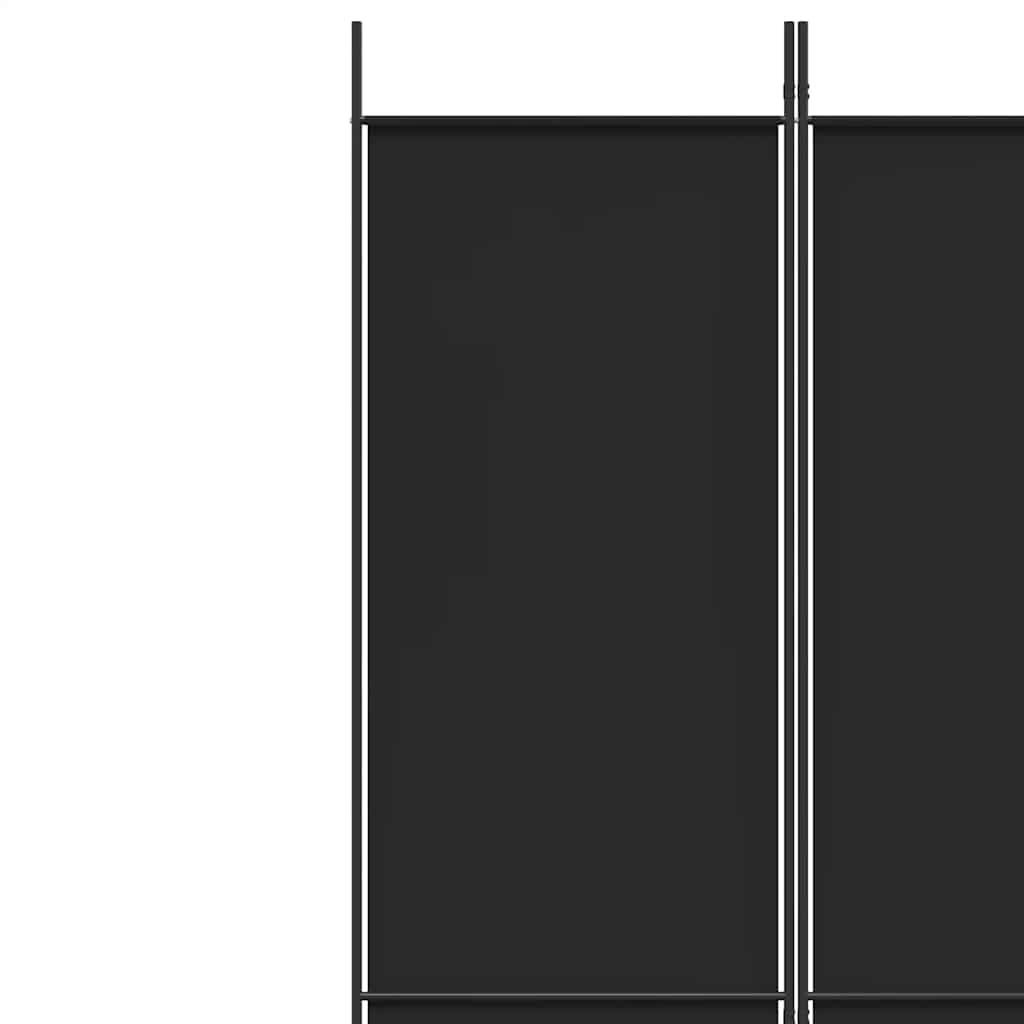 Sobna pregrada s 3 panela crna 150 x 220 cm od tkanine