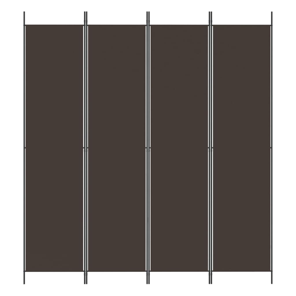 Sobna pregrada s 4 panela smeđa 200 x 220 cm od tkanine