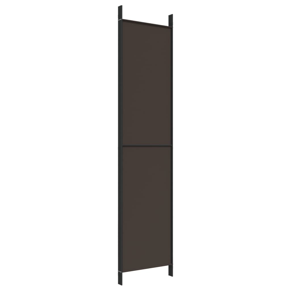 Sobna pregrada s 4 panela smeđa 200 x 220 cm od tkanine