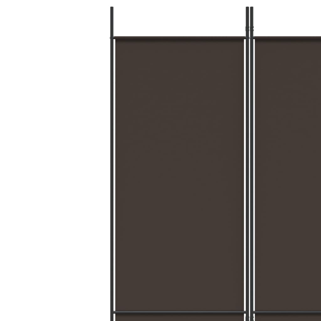Sobna pregrada s 4 panela smeđa 200 x 220 cm od tkanine