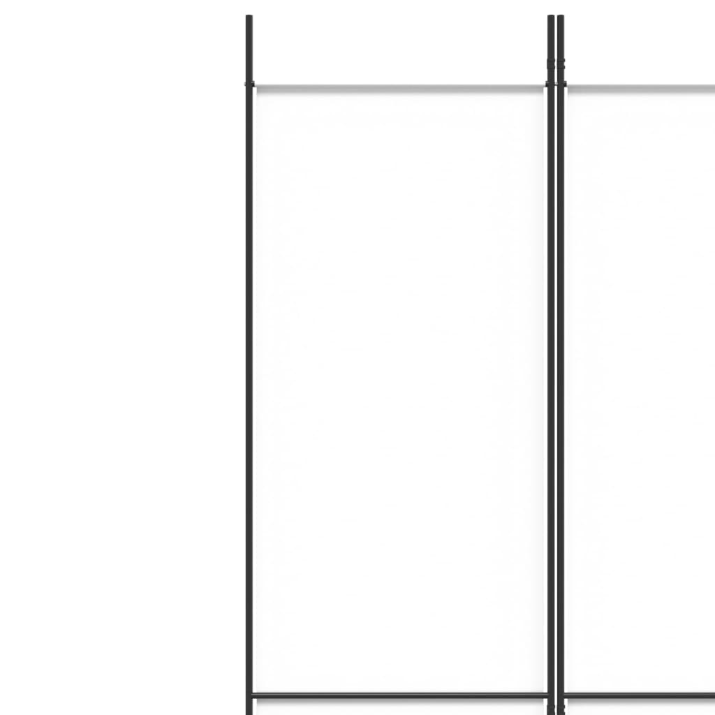 Sobna pregrada s 5 panela bijela 250 x 220 cm od tkanine