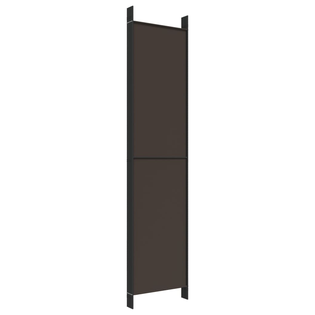 Sobna pregrada s 6 panela smeđa 300x220 cm od tkanine