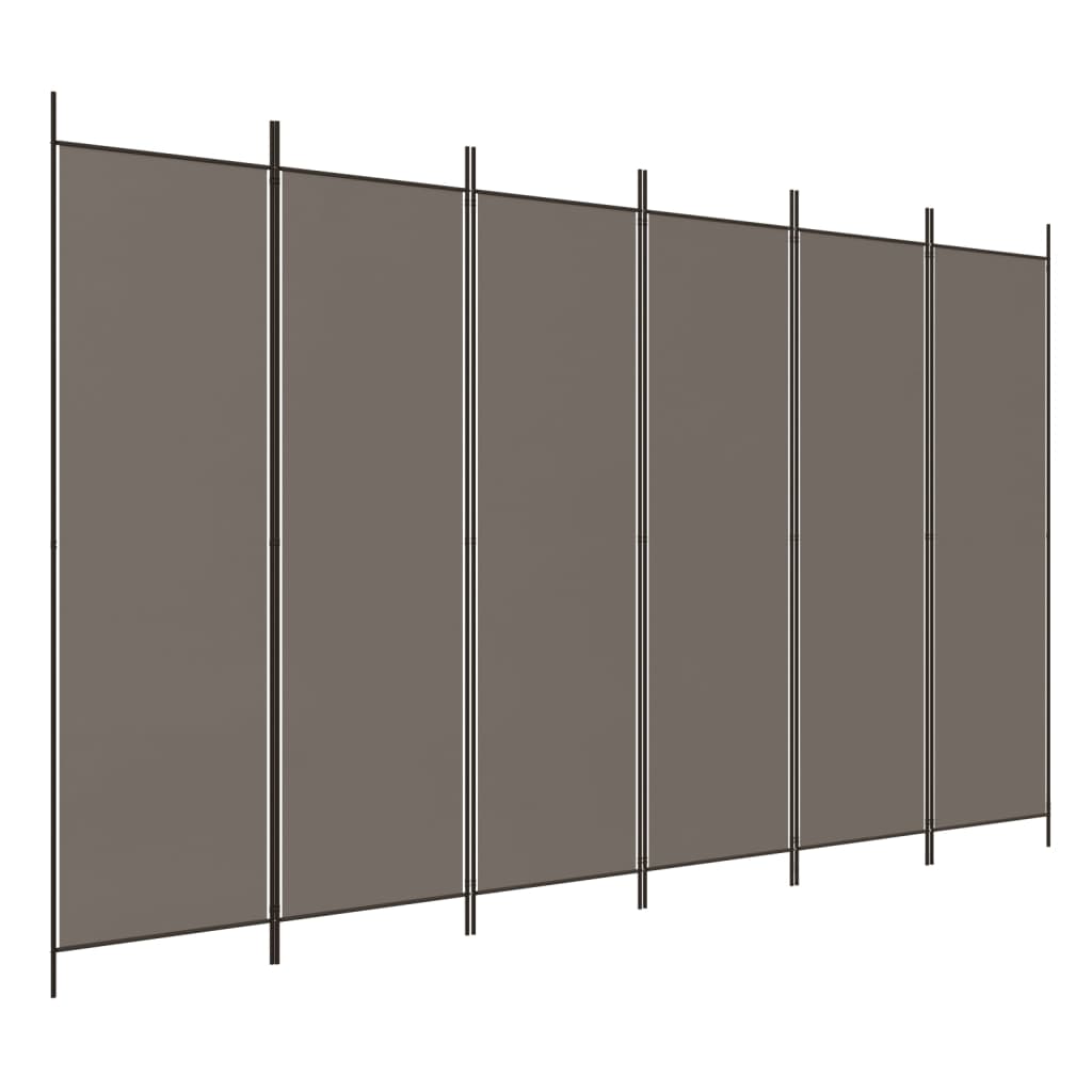 Sobna pregrada s 6 panela antracit 300 x 220 cm od tkanine