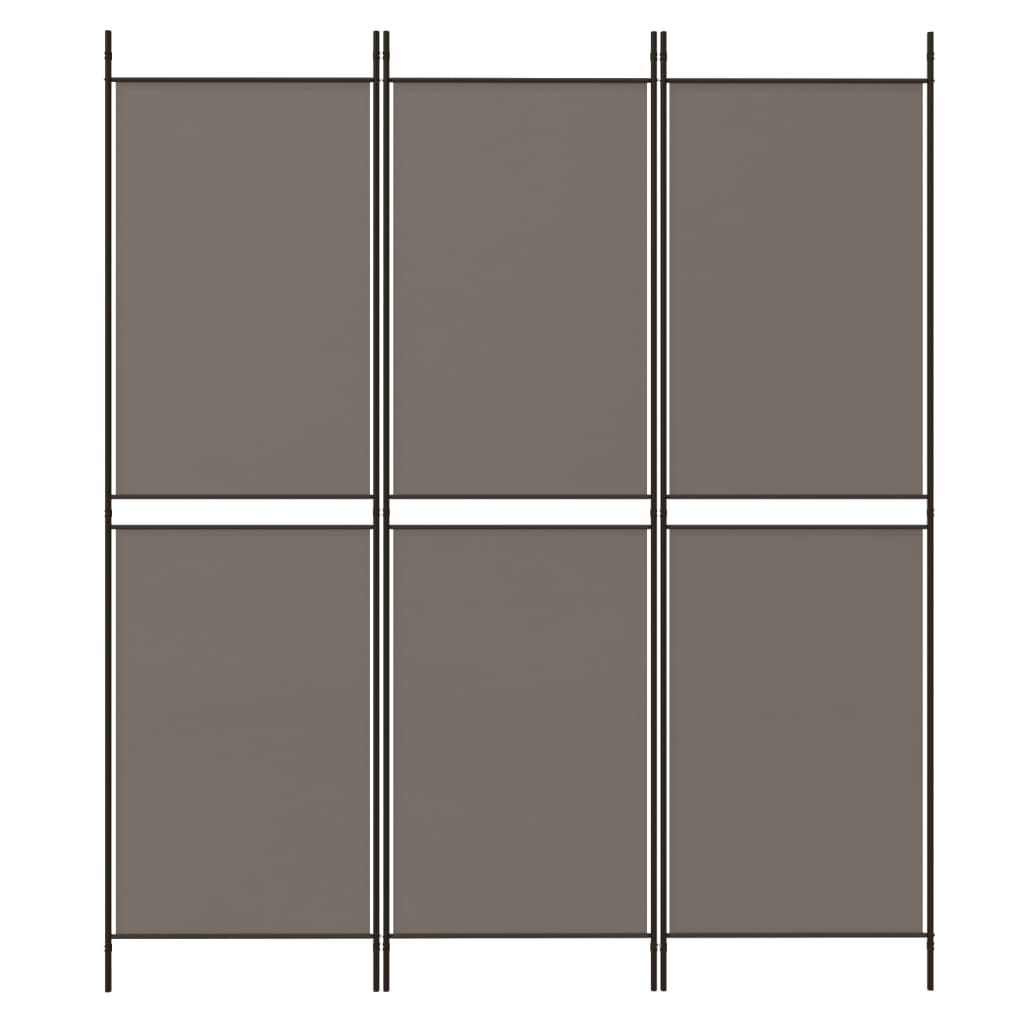 Sobna pregrada s 3 panela antracit 150x180 cm od tkanine