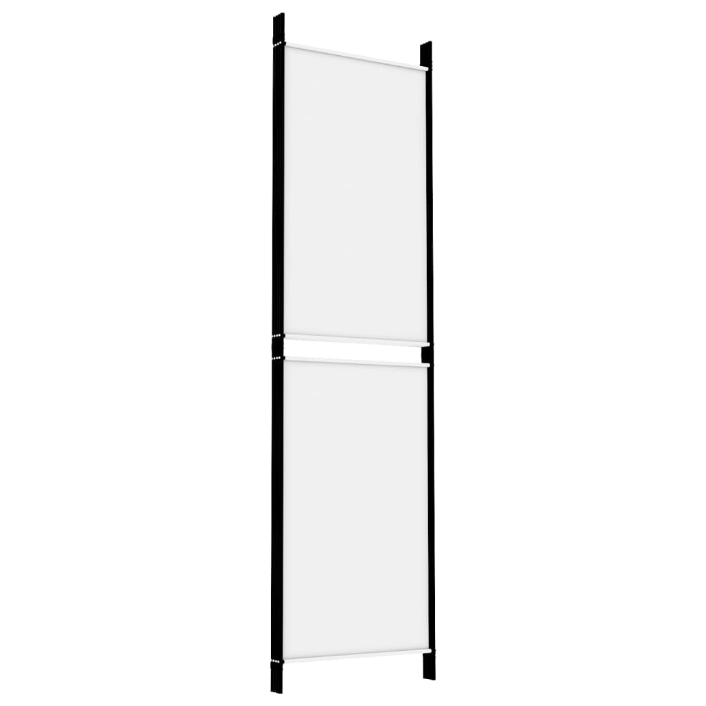 Sobna pregrada s 4 panela bijela 200 x 180 cm od tkanine