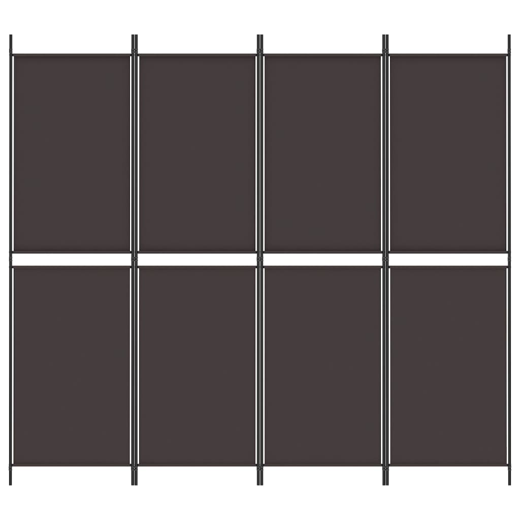 Sobna pregrada s 4 panela smeđa 200x180 cm od tkanine