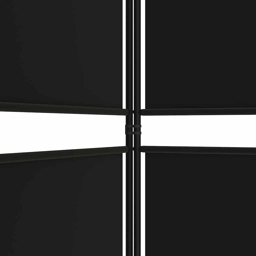 Sobna pregrada s 5 panela crna 250 x 180 cm od tkanine
