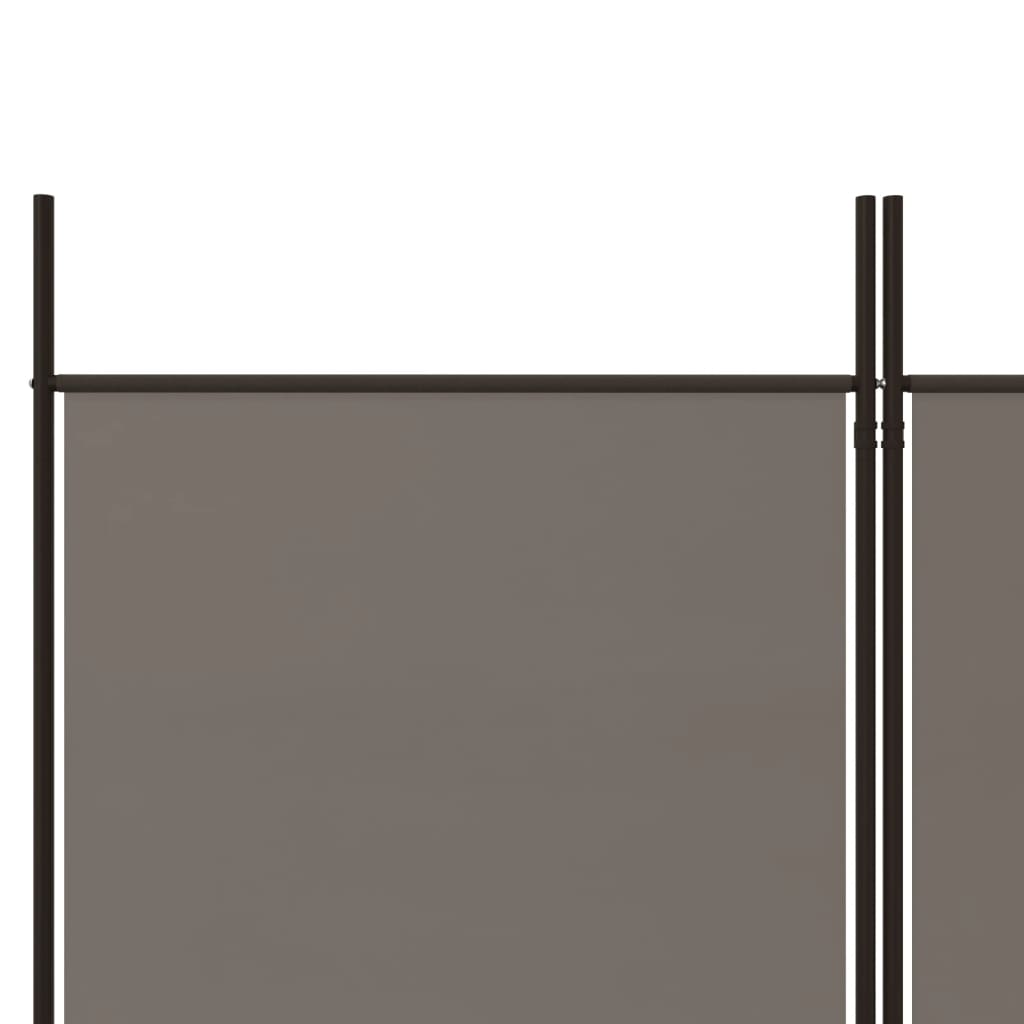 Sobna pregrada s 6 panela antracit 300 x 180 cm od tkanine