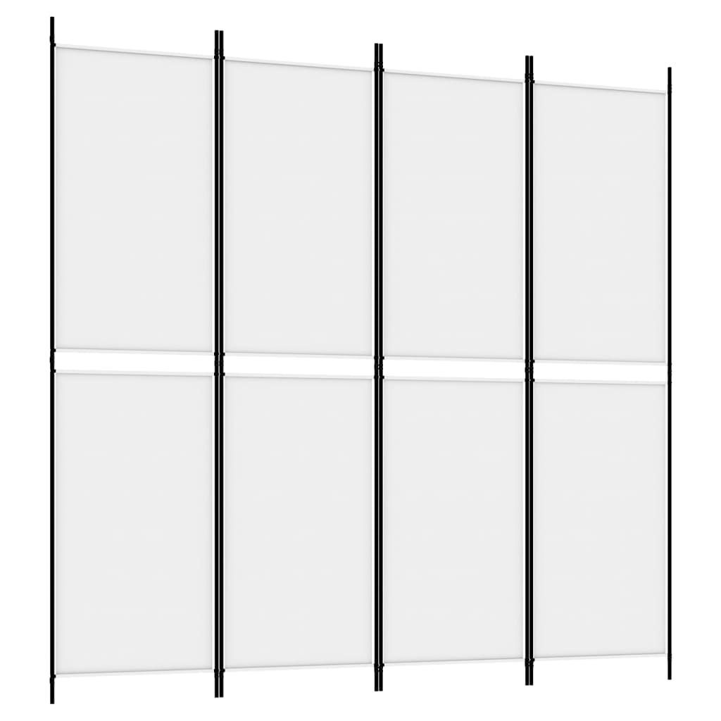 Sobna pregrada s 4 panela bijela 200 x 200 cm od tkanine