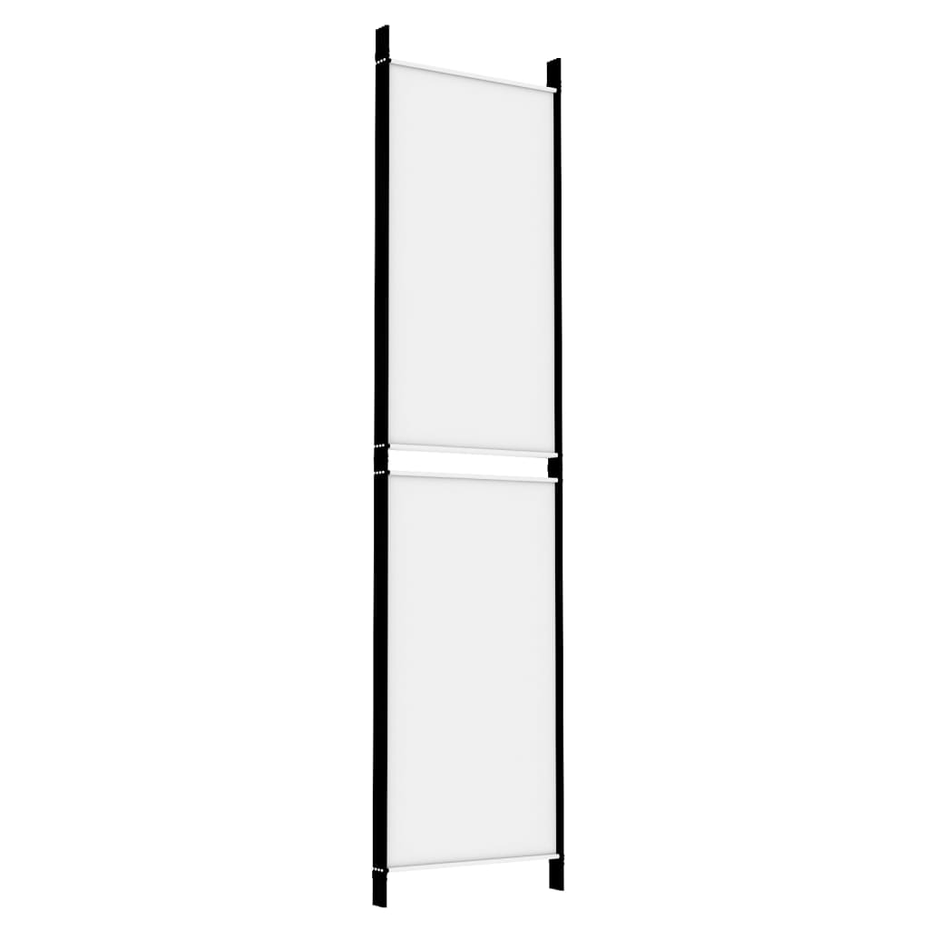 Sobna pregrada s 4 panela bijela 200 x 200 cm od tkanine
