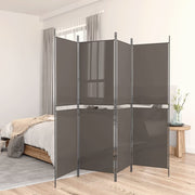 Sobna pregrada s 4 panela antracit 200 x 200 cm od tkanine