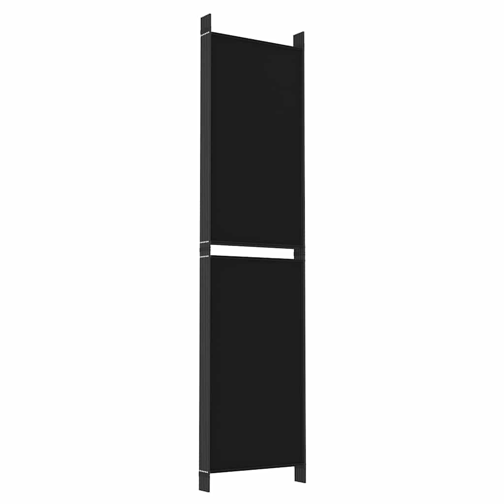 Sobna pregrada s 6 panela crna 300x200 cm od tkanine