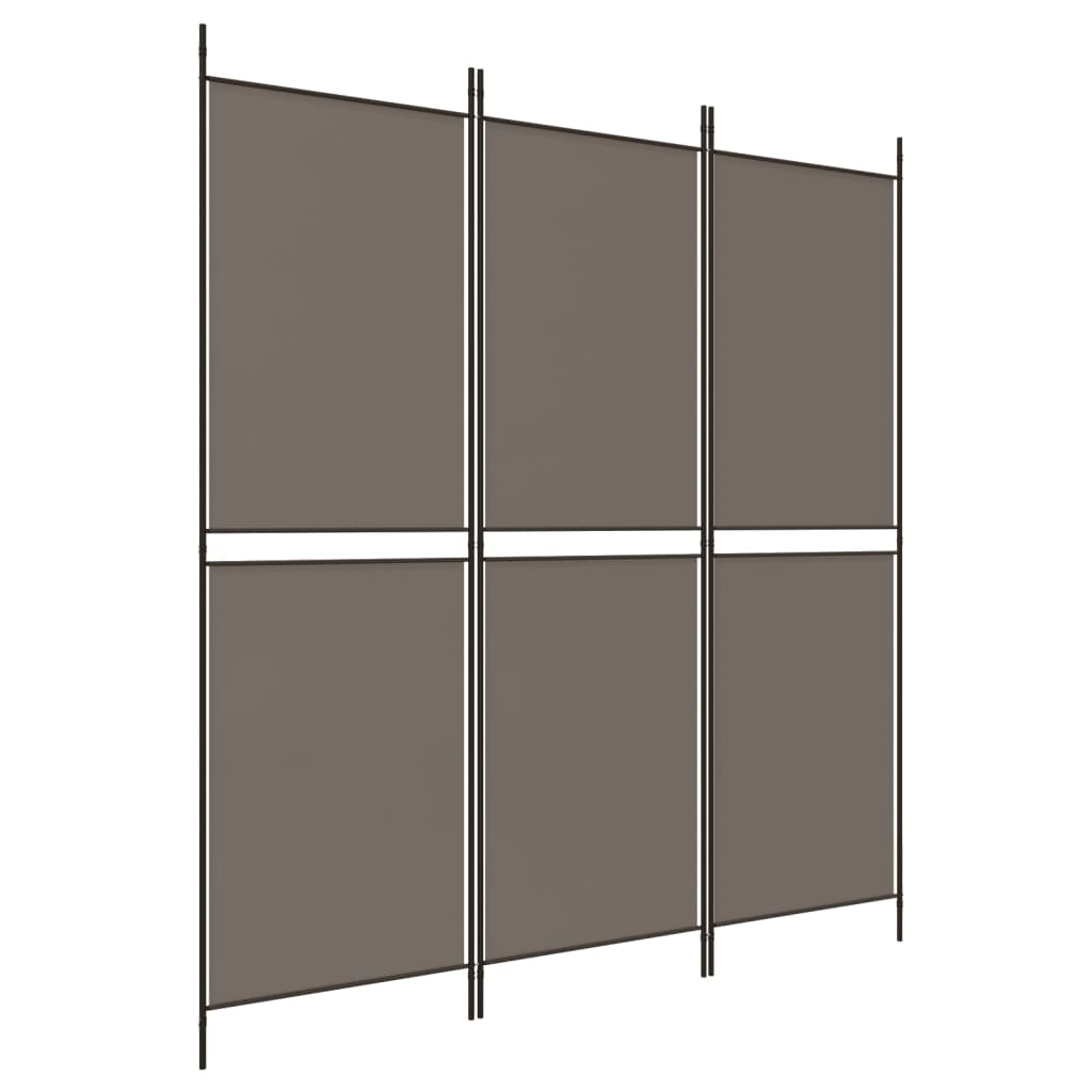Sobna pregrada s 3 panela antracit 150 x 220 cm od tkanine