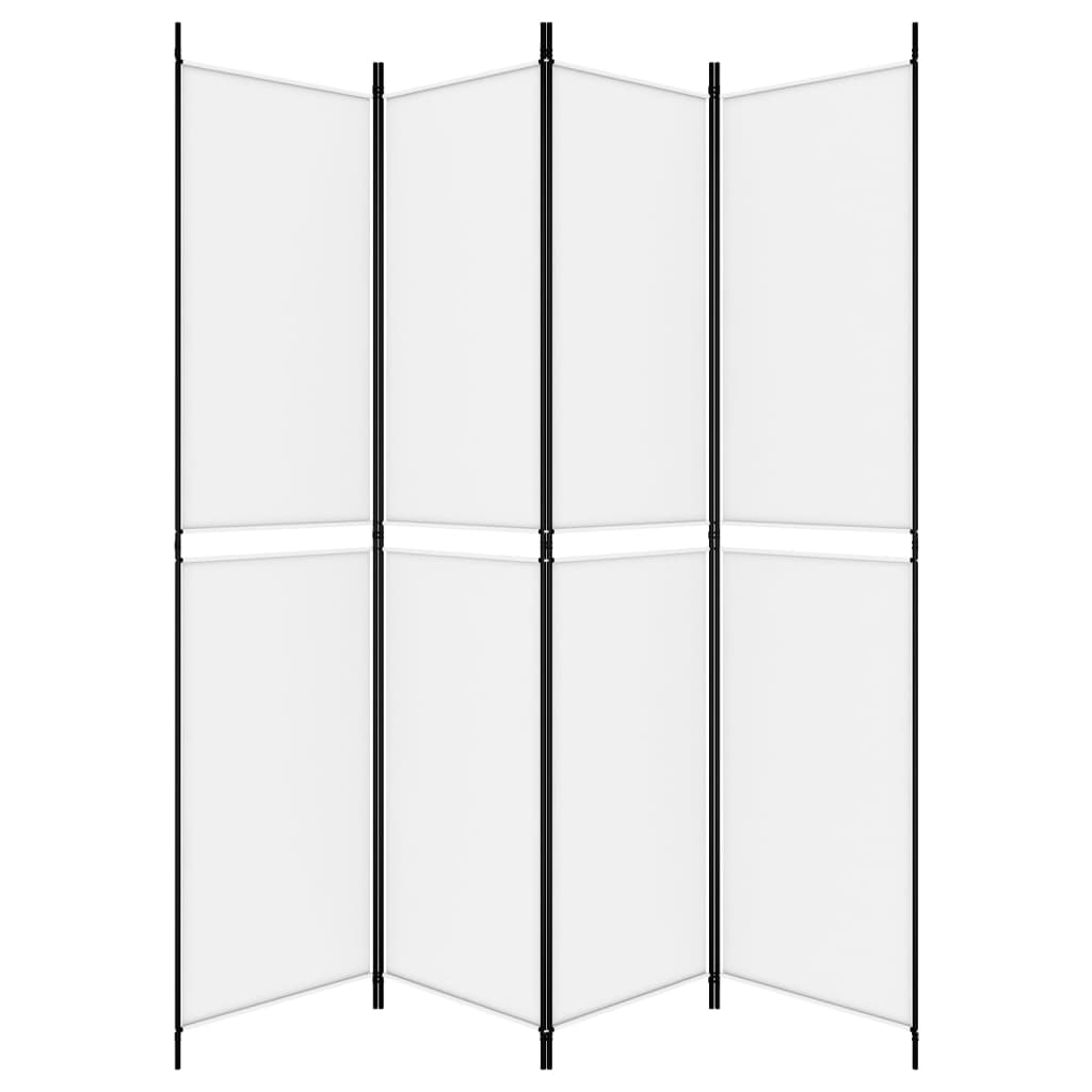 Sobna pregrada s 4 panela bijela 200 x 220 cm od tkanine