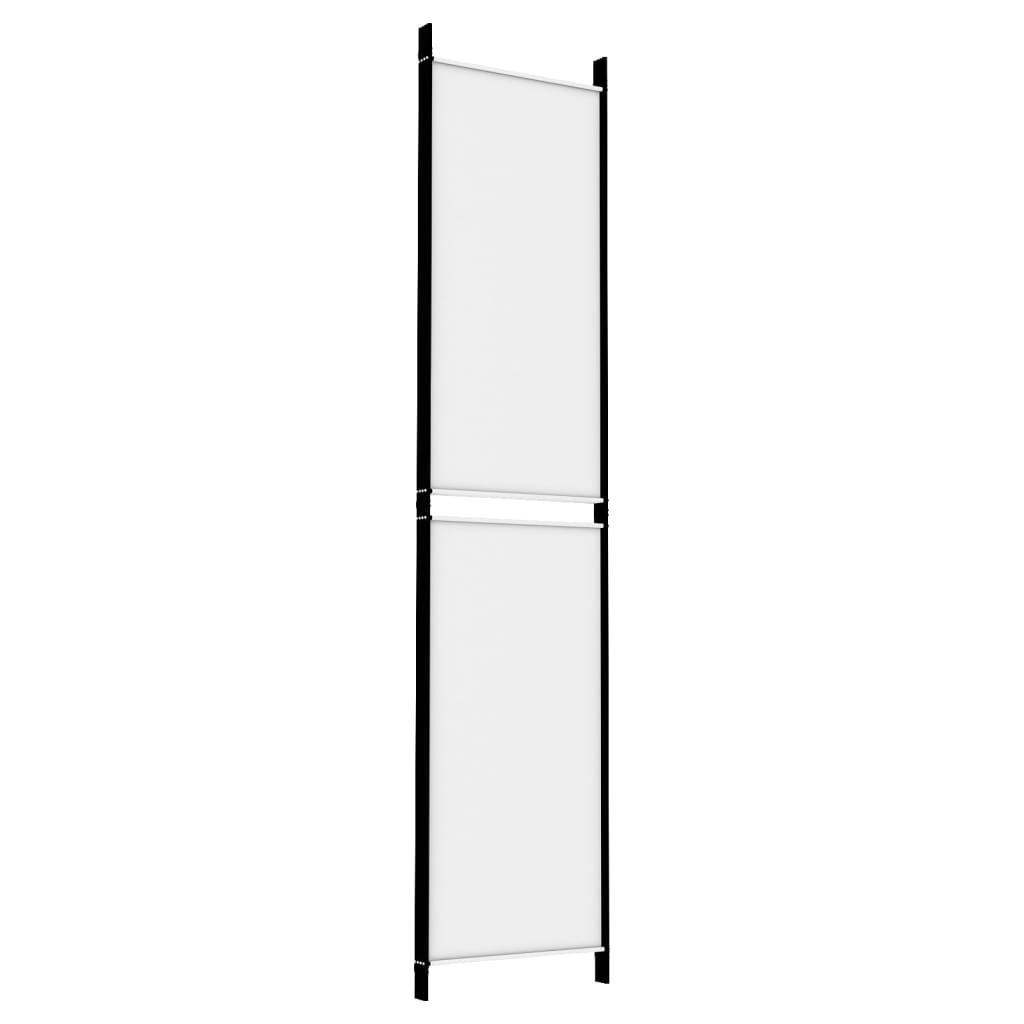 Sobna pregrada s 4 panela bijela 200 x 220 cm od tkanine