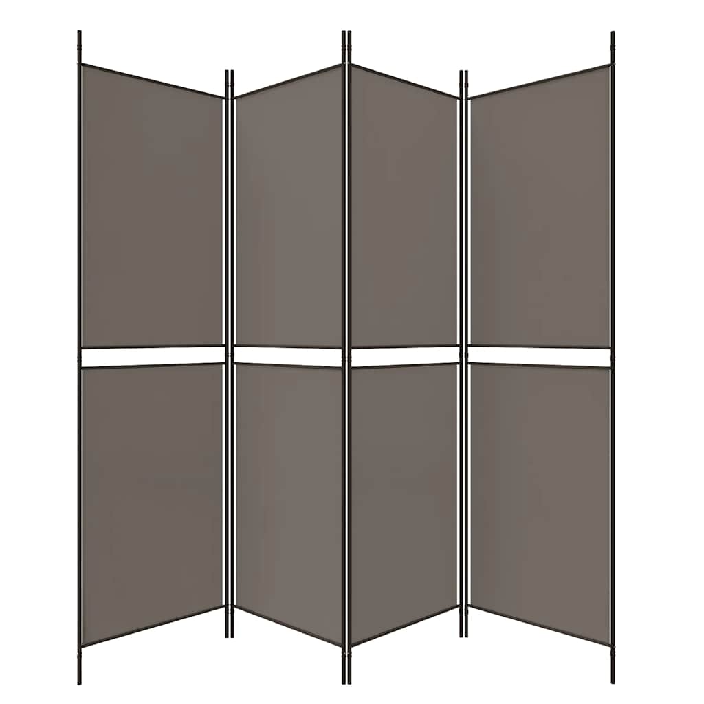 Sobna pregrada s 4 panela antracit 200 x 220 cm od tkanine
