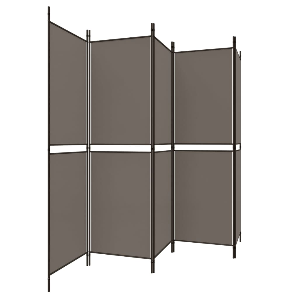 Sobna pregrada s 5 panela antracit 250 x 220 cm od tkanine