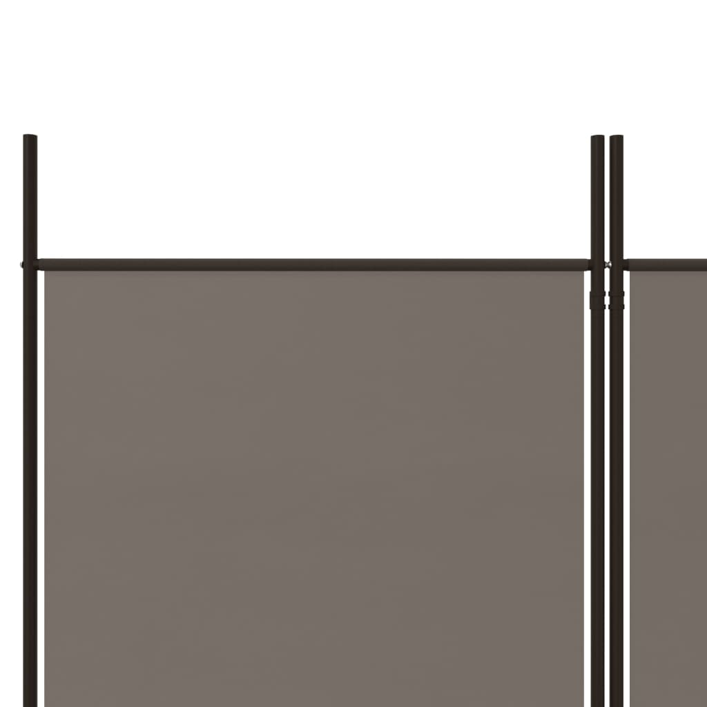 Sobna pregrada s 5 panela antracit 250 x 220 cm od tkanine