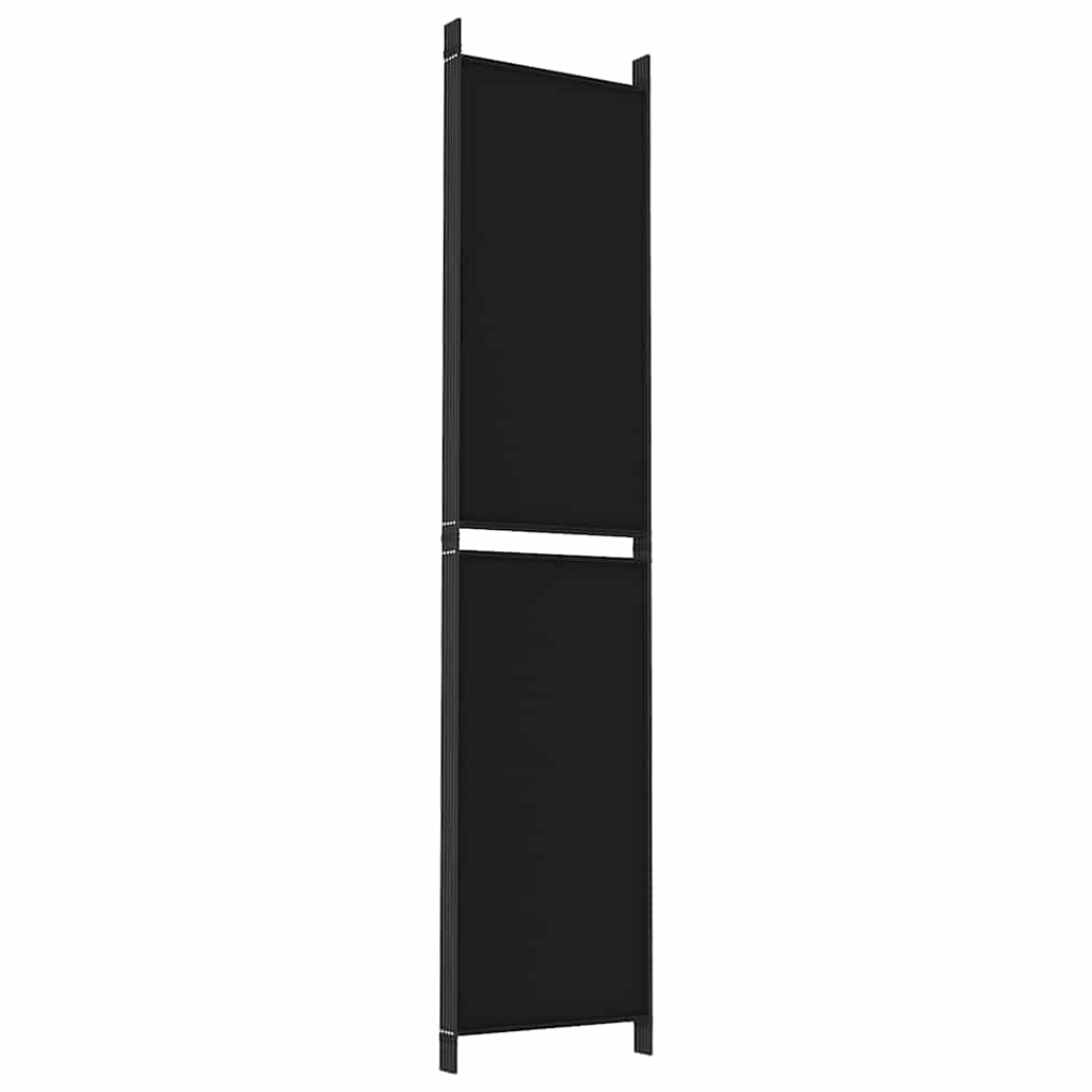 Sobna pregrada s 5 panela crna 250 x 220 cm od tkanine
