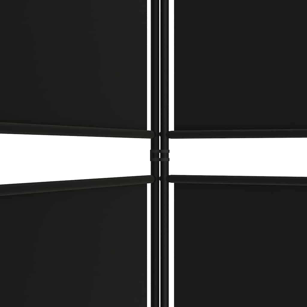 Sobna pregrada s 5 panela crna 250 x 220 cm od tkanine