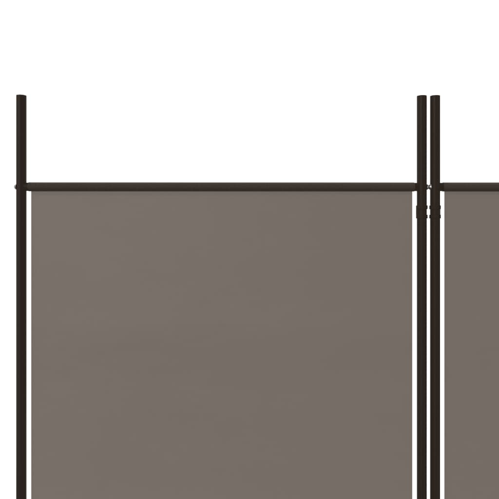 Sobna pregrada s 6 panela antracit 300 x 220 cm od tkanine