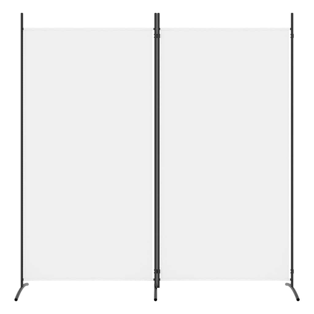 Sobna pregrada s 2 panela bijela 175 x 180 cm od tkanine