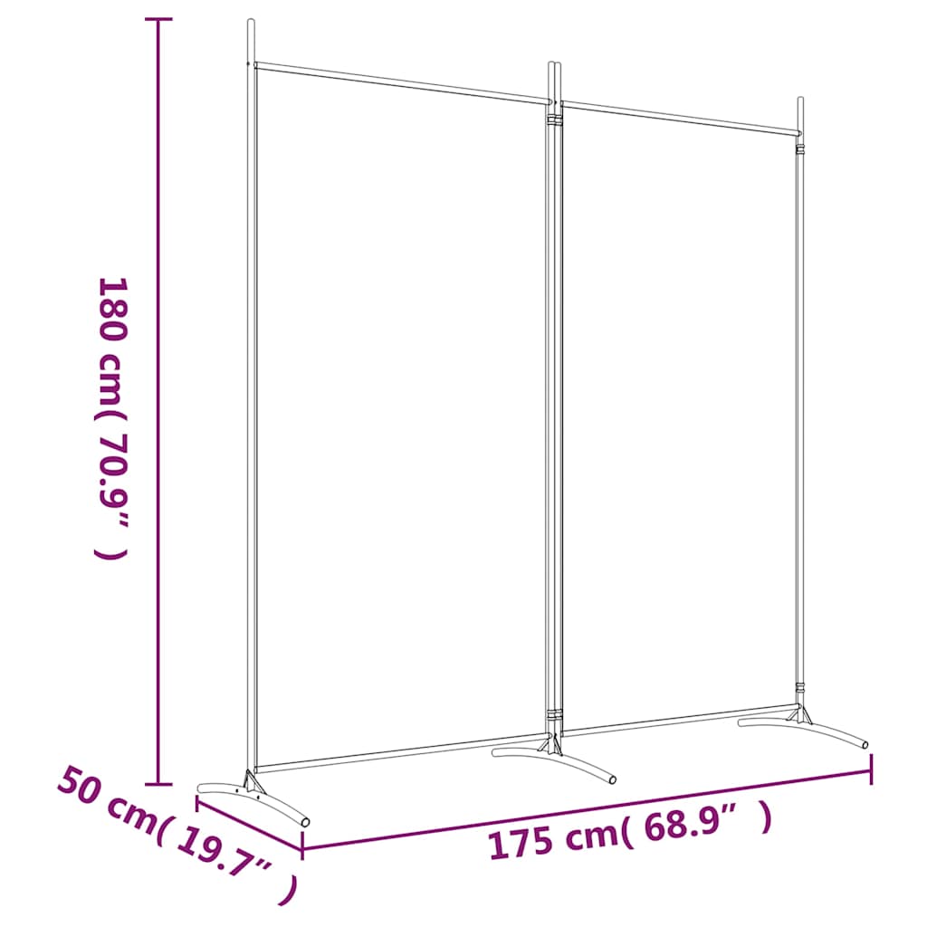 Sobna pregrada s 2 panela antracit 175 x 180 cm od tkanine