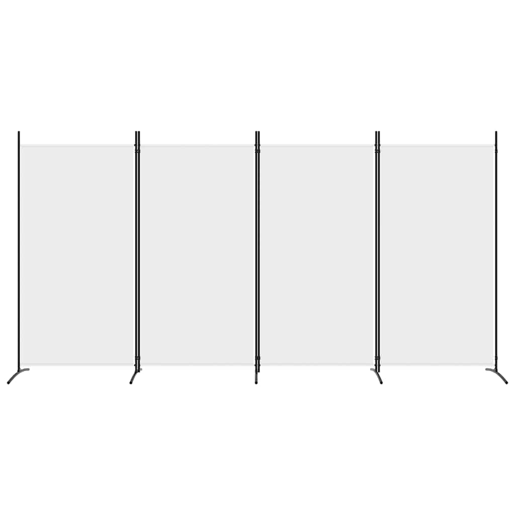 Sobna pregrada s 4 panela bijela 346 x 180 cm od tkanine
