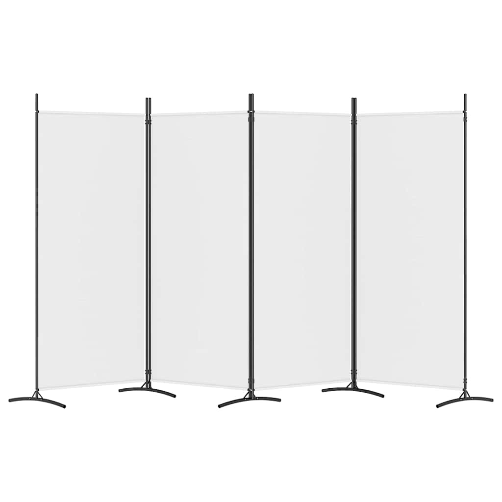 Sobna pregrada s 4 panela bijela 346 x 180 cm od tkanine