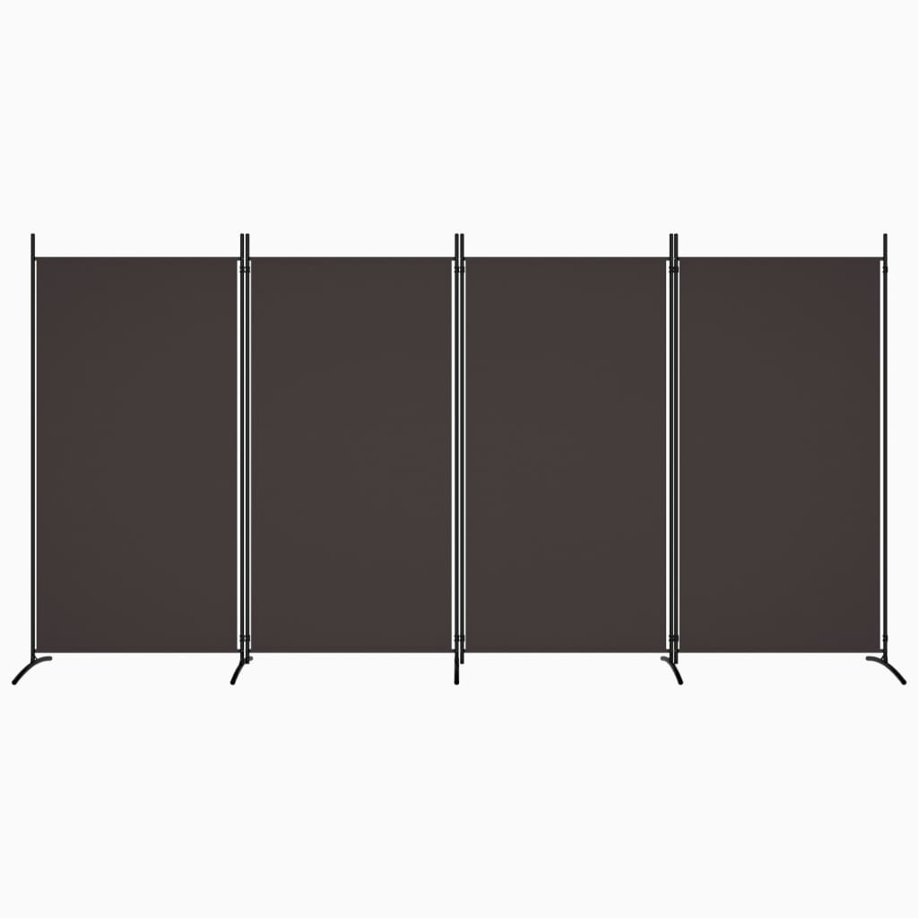 Sobna pregrada s 4 panela smeđa 346 x 180 cm od tkanine