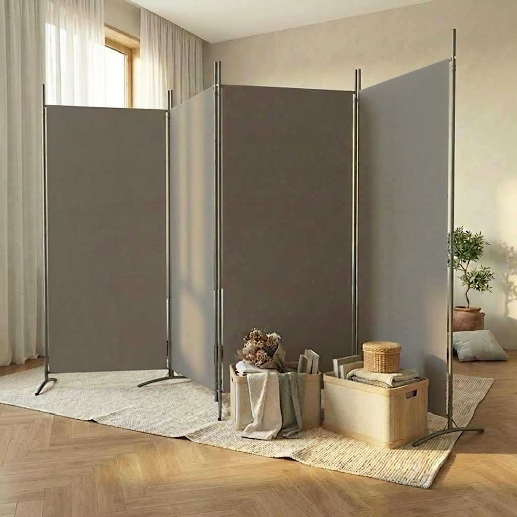 Sobna pregrada s 4 panela antracit 346 x 180 cm od tkanine