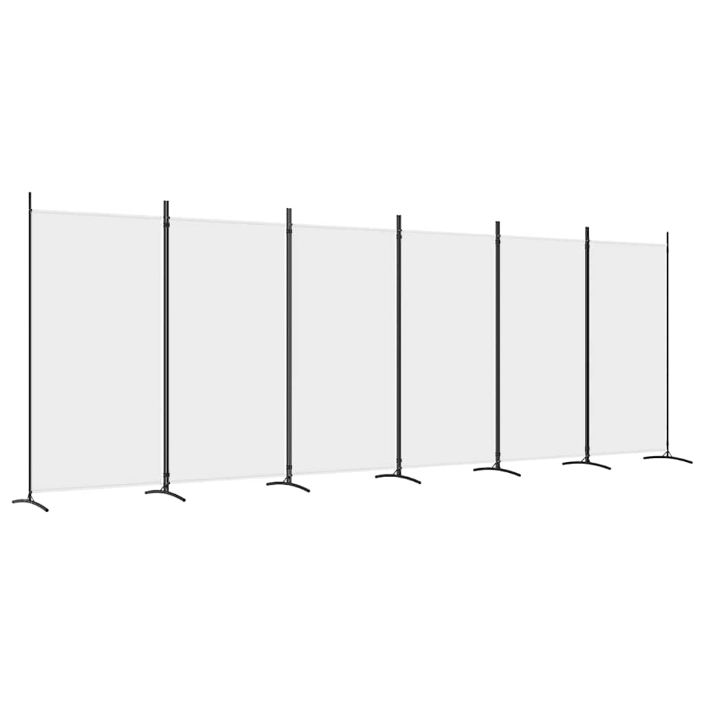Sobna pregrada s 6 panela bijela 520x180 cm od tkanine