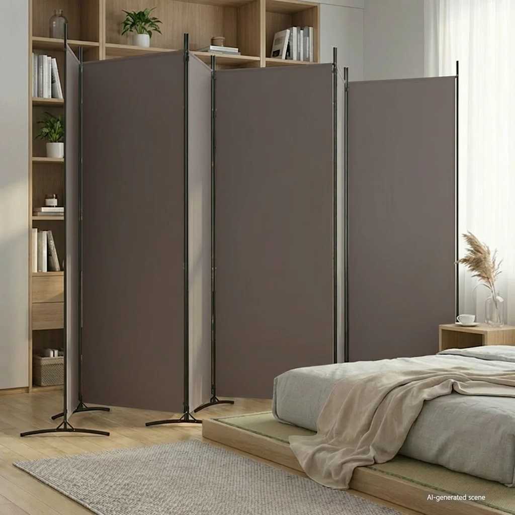 Sobna pregrada s 6 panela antracit 520x180 cm od tkanine