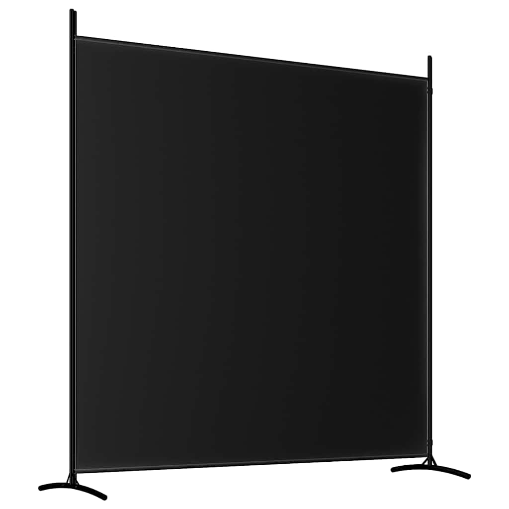Sobna pregrada s 2 panela crna 348 x 180 cm od tkanine