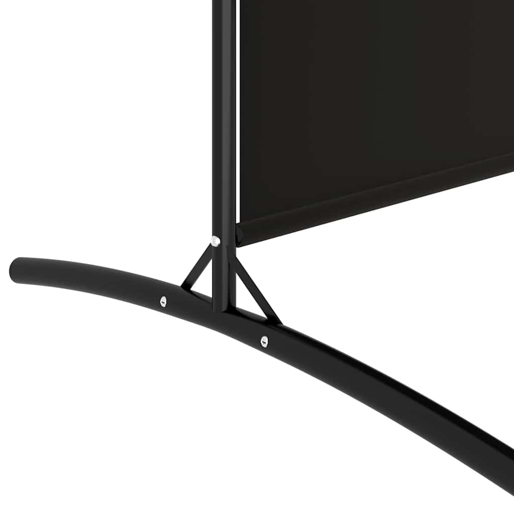Sobna pregrada s 2 panela crna 348 x 180 cm od tkanine