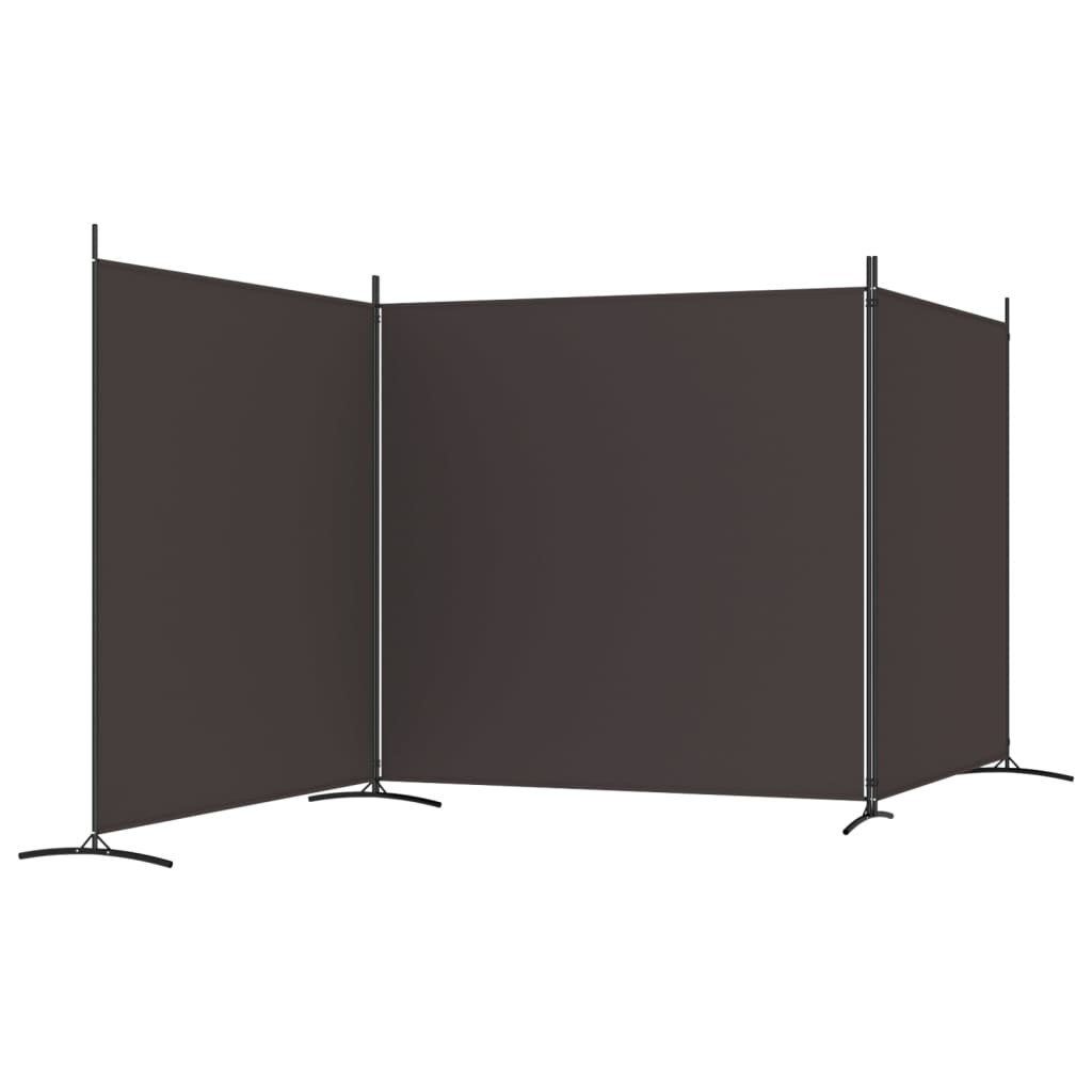 Sobna pregrada s 3 panela smeđa 525 x 180 cm od tkanine