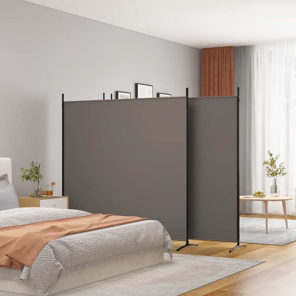 Sobna pregrada s 4 panela antracit 698 x 180 cm od tkanine