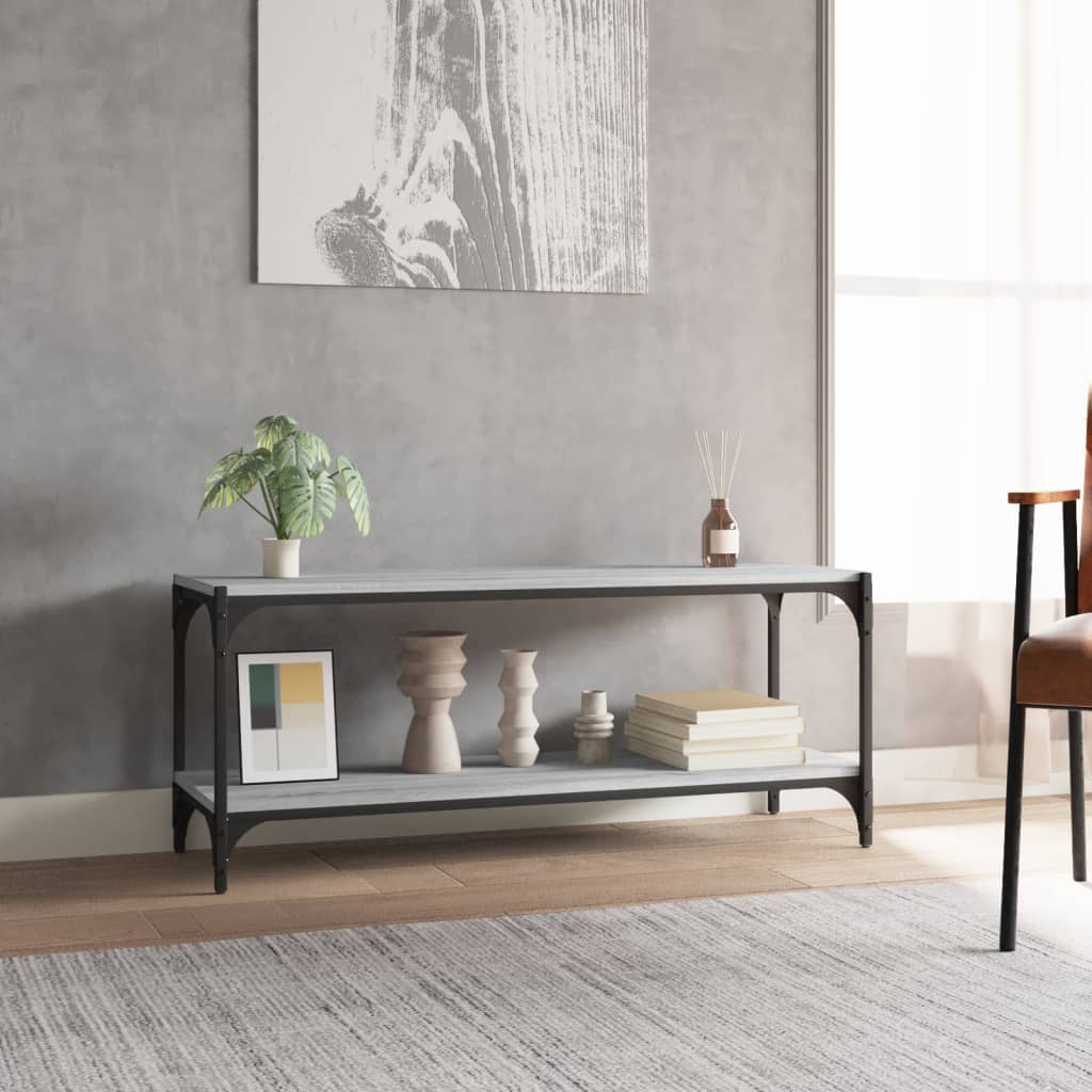 TV ormarić boja hrasta 100x33x41 cm konstruirano drvo i čelik