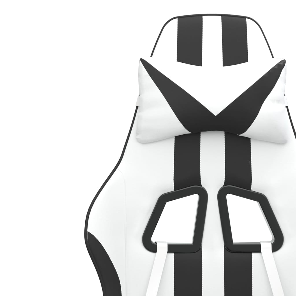 Okretna igraća stolica bijelo-crna od umjetne kože