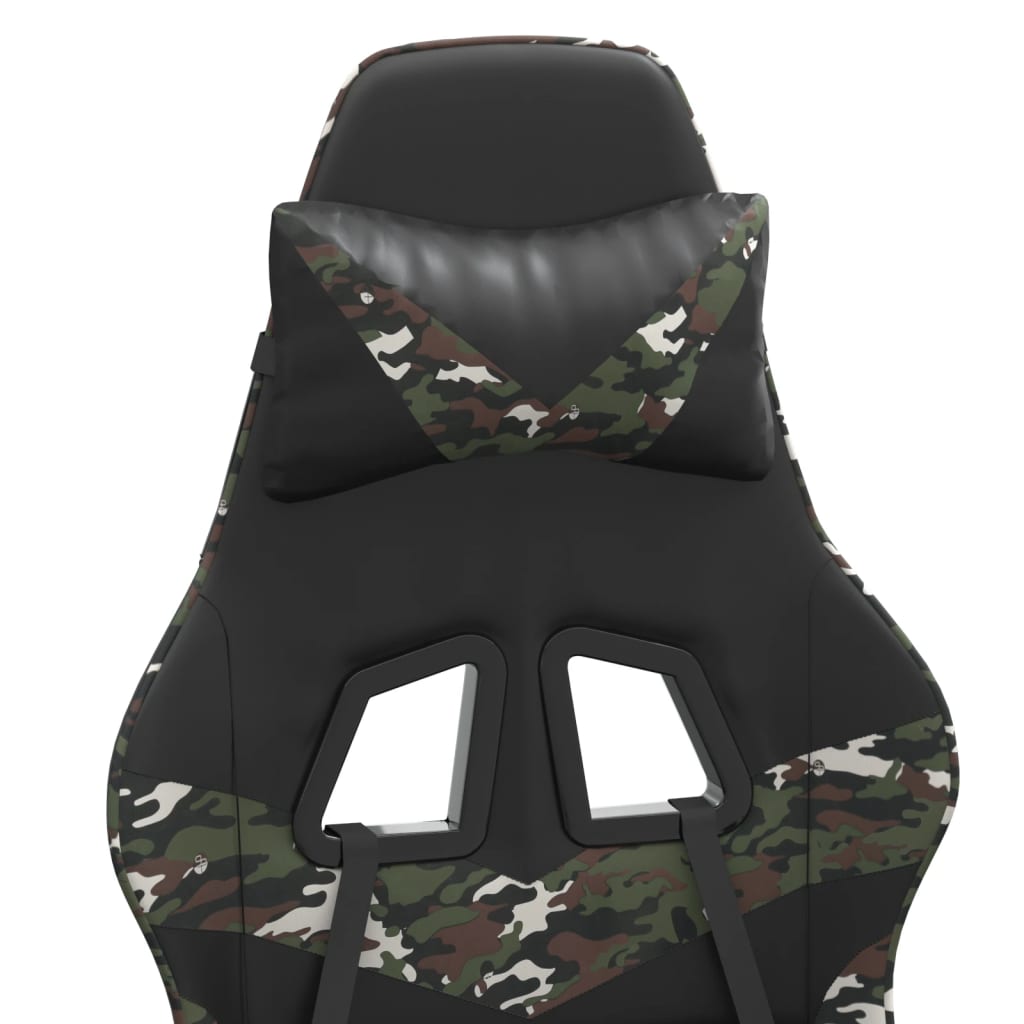Okretna igraća stolica crno-maskirna od umjetne kože