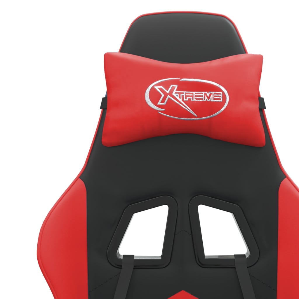 Okretna igraća stolica crno-crvena od umjetne kože