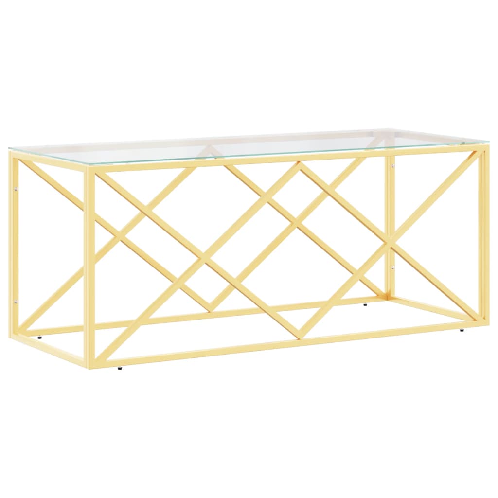 Stolić za kavu 110 x 45 x 45 cm od nehrđajućeg čelika i stakla