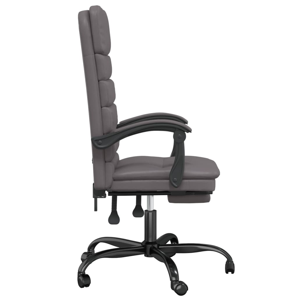 Masažni uredski naslonjač od umjetne kože sivi