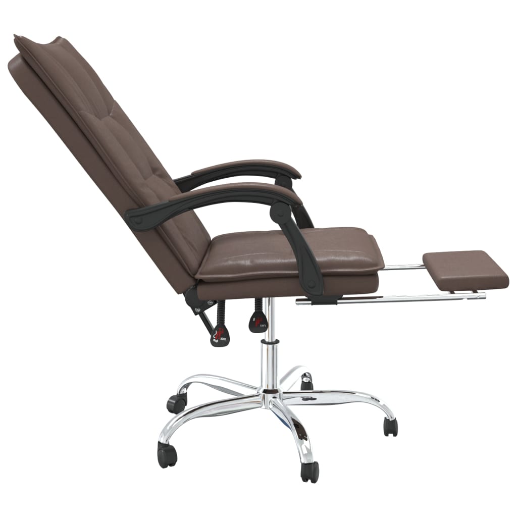 Uredski naslonjač od umjetne kože smeđi