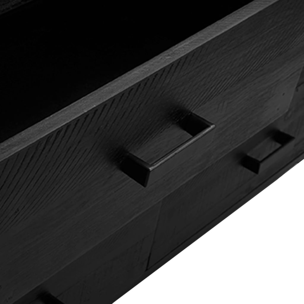Komoda crna 110 x 35 x 70 cm od masivne borovine